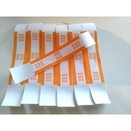 currency straps 100 ORANGE - $50 SELF-SEALING CURRENCY STRAPS/BANDS