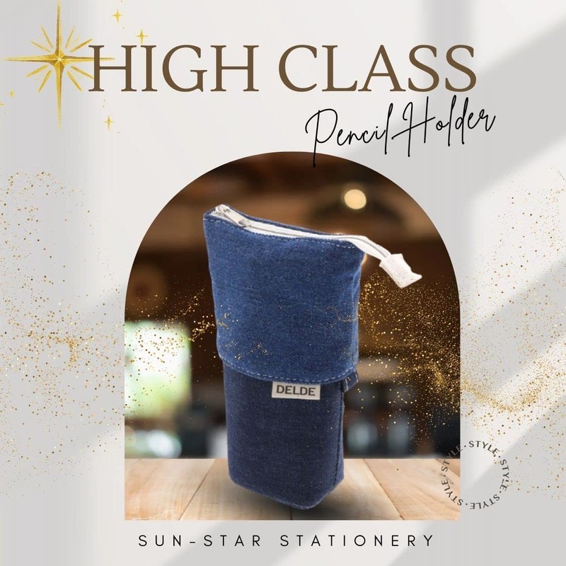 Sunstar Stationery Pen Case Delde Slim Pouch Denim Blue S1415891