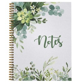Softcover Abundant Greenery 8.5" x 11" Spiral Notebook/Journal, 120 College Ruled Pages, Durable Gloss Laminated Cover, Gold Wire-o Spiral. Made in the USA