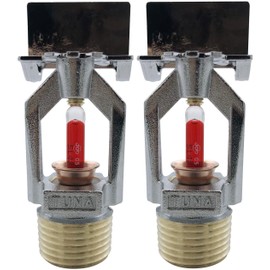 (2 Pack) FM Approved & UL/CUL Listed TUNA Fire Sprinkler Head Horizontal Sidewall Spray 1/2” NPT 155°F (68°C) K=5.6 Side Wall Spray K80 Standard Response for Automatic Fire Sprinkler System Chrome