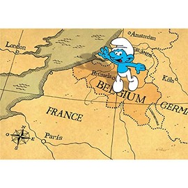 Puppy Postcard The Smurfs, Greetings from Belgium ! (15x10cm)