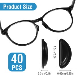 20Pairs Eyeglasses Nose Pads Non Slip, Silicone Adhesive Glasses Nose Pad with Air Bag, 0.1'' Thickness Nose Grips Soft Nose Pads Replacement for Eyeglass Sunglasses Frames (Clear & Black)