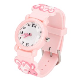 Kids Watch 3D Cartoon Pattern Waterproof Cute Clear Numbers Scale Toddler Wrist Watch for 3 To 8 Years Old Girls Boys Pink