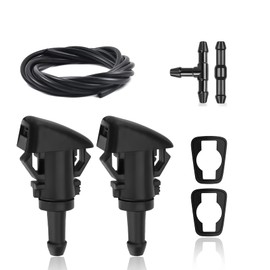 deemars Windshield Washer Kit, Front Windshield Washer Nozzles, Washer Jet and 2 Meters Fluid Hose with Connector, 4805742AB Windshield Washer Hose Kit Fits Replacement for Chrysler, Dodge, Jeep