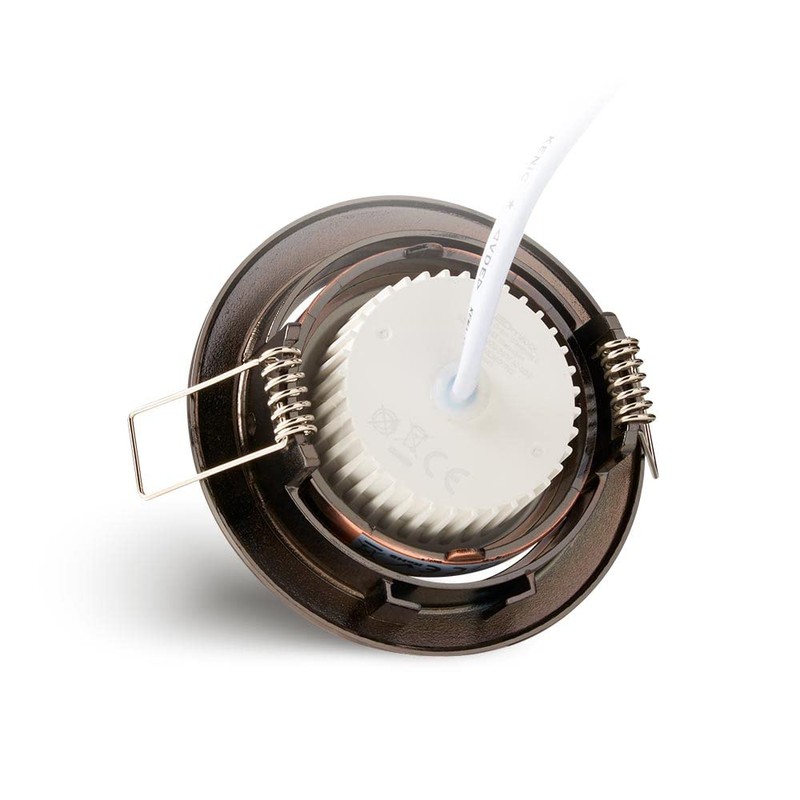 NCC-Licht Set of 6 Recessed Spotlights Brushed Copper Diameter 68