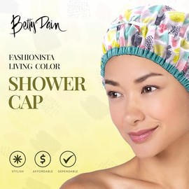 Betty Dain Fashionista Collection Gorro Ducha Forro Resistente Moho Exterior Impermeable Peva Diseño Gran Tamaño Todas Longitudes
