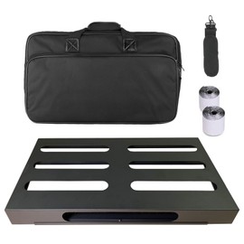 GOKKO Guitar Pedal Board 22" x 12.6" Guitar Pedalboard with Power Supply Bracket, Includes Carry Bag & Mounting Tapes (Black, GKS-22B)