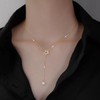Inateannal Boho Crystal Star Y Lariat Necklace Rhinestone Star Pendant