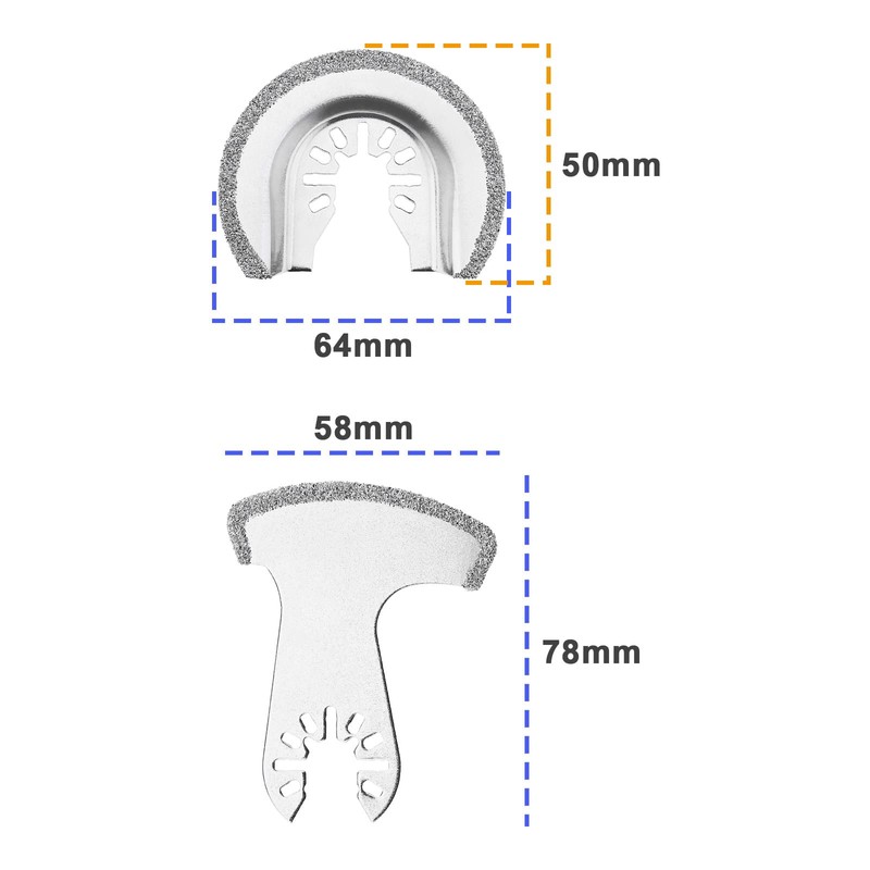 EMSea 4Pcs 1/2 Inch Semi Circle Diamond Blade 1/4 Inch