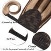MY-LADY Ponytail Extension Human Hair 16 Inch Medium Brown &