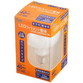 東京メタル工業 LEDフィラメント電球 LDG4LG80W40WTM