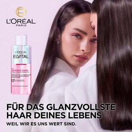 L'Oréal Paris Elvital Glycolic Gloss Bundle with Shampoo, Conditioner, 5 Minutes Hair Lamination for Dull Hair, Care Routine for Healthy Hair and Strong Shine, Set with Glycolic Acid, 3 Pieces