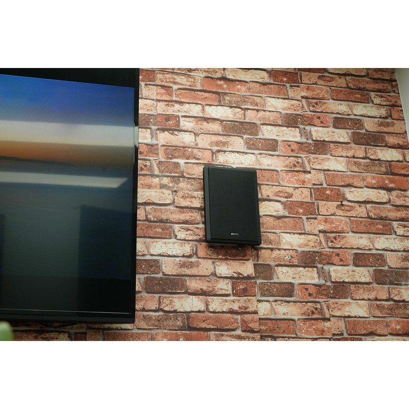 Universal Pair Rockville RockSlim Black Front+Rear Surround Sound Shallow On-Wall