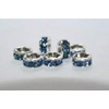 Rondelle – 23 [Blue X White] [Flat Rondell] Pack of 100 6 mm