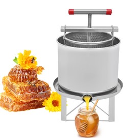 Akynjtbca Bee Honey Press Extractor, Beeswax Presser, Stainless Steel Household Manual Beekeeping Extractor, Wine Making Equipment, Apiary Centrifuge Equipment