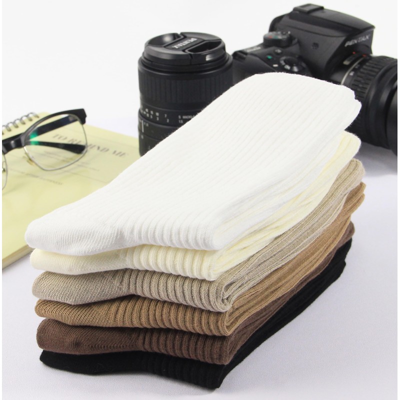 BomKinta Calf Socks for Women Thin Solid Cotton Crew Socks