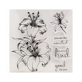 Lily Craft Linda Craft 1pc Lily Flower You are so Kind Thanks Good for You Clear Stamps for Card Making Decoration & DIY Scrapbooking