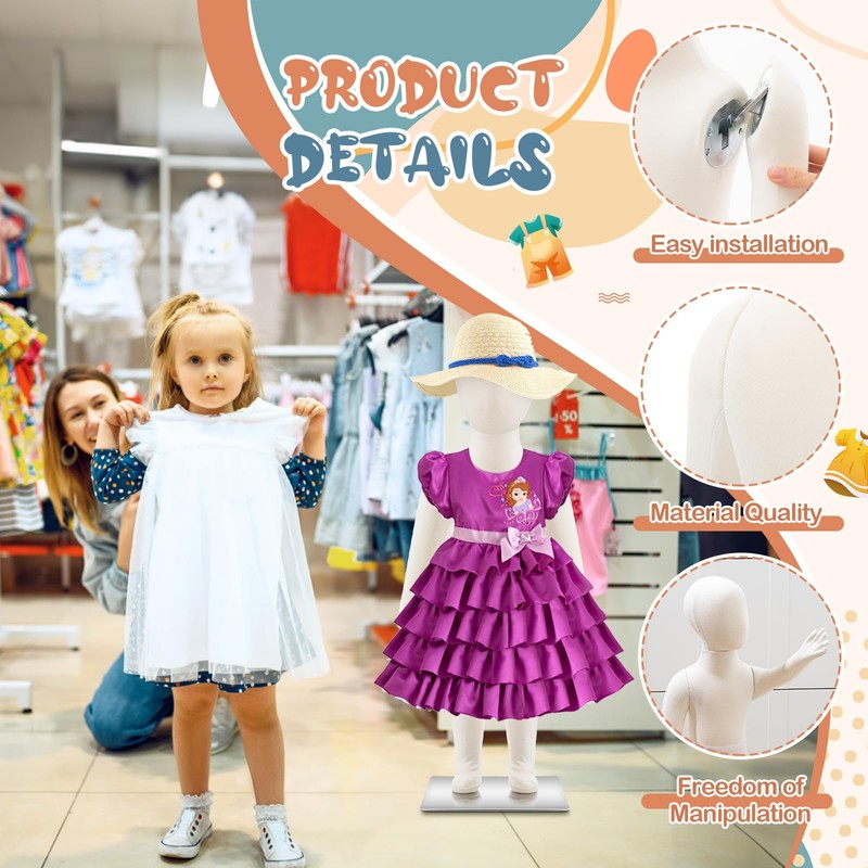 DoubleFill 2 Pcs Kids Mannequins 6 Months Old Baby Mannequin