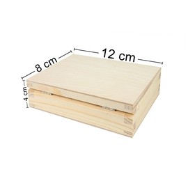 Wooden World - Small Wooden Box with Magnetic Lid for Small Items or Wedding Rings 12 x 8 cm