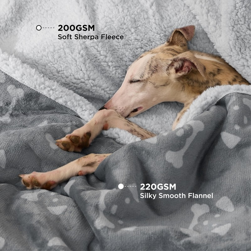 Bedsure Waterproof Dog Blanket - 102x76cm Fleece Dog Blanket for