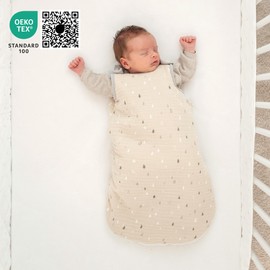 Ehrenkind® Muslin Baby Sleeping Bag 2.5 Tog | 100% Organic Cotton | Baby Sleeping Bag | Oeko Tex Certified, Rose with drops