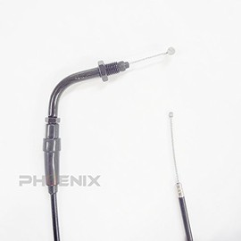 PHOENIX Monkey Axle Wire Cable, Long, 3.9 inches (10 cm), 31.9 inches (810 mm), Black, Stainless Mesh, AB27, Gorilla, 50, Black, Motorcycle