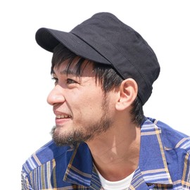 CHARM 100% Cotton, Washable, Simple Work Cap, Available in 2 Sizes / 4 Colors, Large Size Hat, Stylish, Black