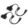 2Pcs Convert Cable USB 2.0 SATA 7 15Pin Adapter for