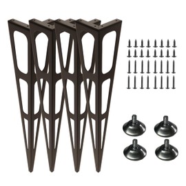 Jinharde LIHANG New 24inch Hairpin Table Legs, Set of 4 Desk Legs 800lbs Load Capacity (Each 200lbs),Vintage Sturdy Metal Coffee Table, Side Table, Furniture Legs