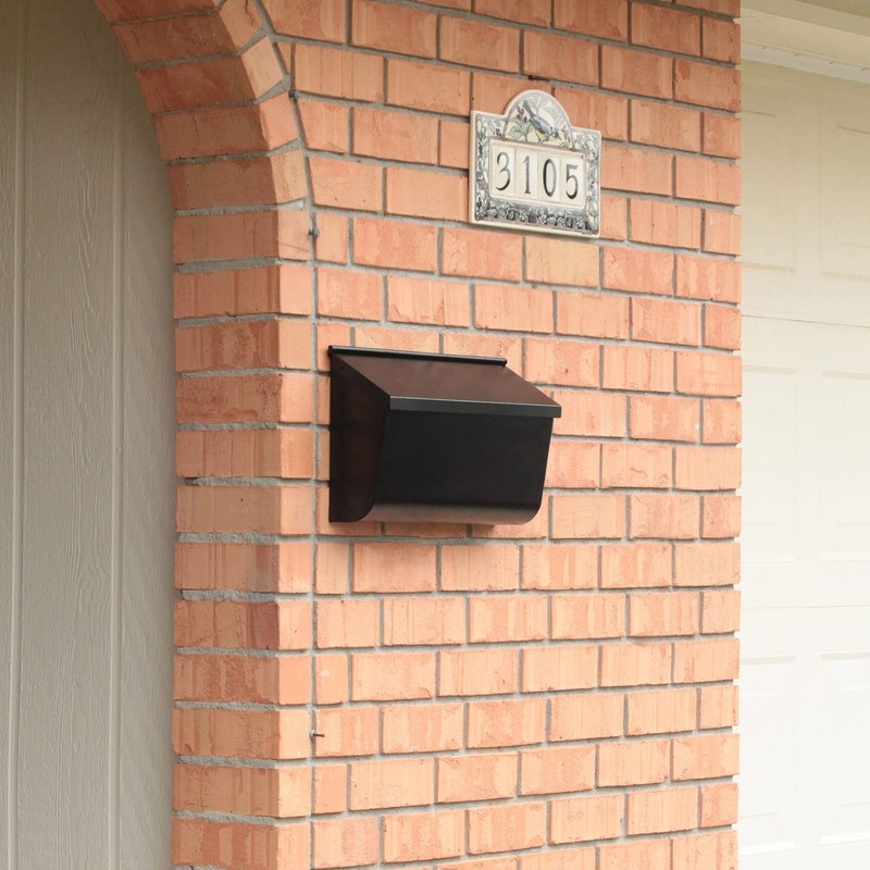 Gibraltar Mailboxes Woodlands Medium Capacity Galvanized Steel Black, Wall-Mount Mailbox,