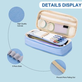 Arnuixty Colourful Large Storage Pencil Case Pen Bag with Zipper Big Capacity Pouch Organizer for Office Travel Holder Box