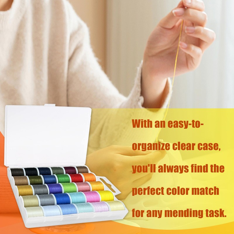 RENKE 30 Color Handy Polyester Sewing Threads,Cotton Thread,Durable and Plentiful