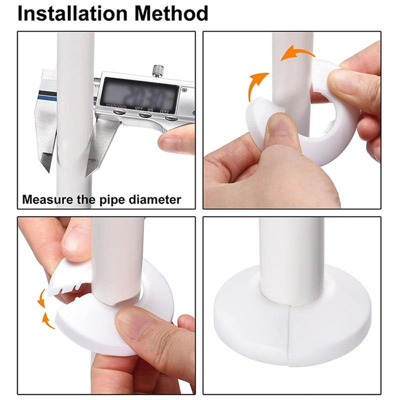 NHALESBG 10pcs Radiator Pipe Covers White, Plastic Pipe Boxing Covers
