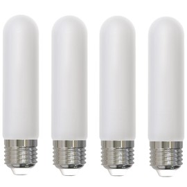 Diodesy- T9 LED Frosted Tube Light Bulb 5 Inch Pack of 4 5W (40W Equivalent) Dimmable 3000K Soft White 450 Lumen E26 Medium Base Tubular Filament Glass for Pendant Chandeliers Wall Sconce UL Listed