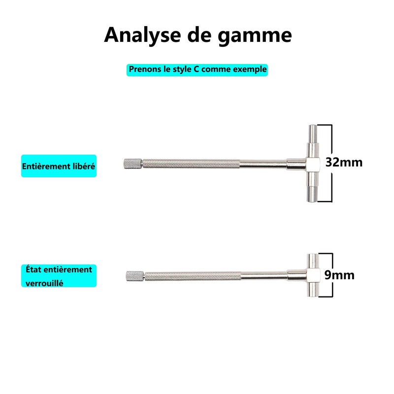 Beslands Telescopic Gauge Set 6 Pcs - Adjustable Inner Diameter