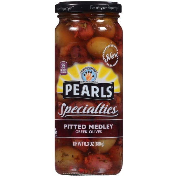 Pearls Specialties Greek Pitted Medley Olives, 6.3 Ounce -- 6 per case.