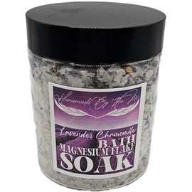 All Natural Herbal Magnesium Flake Bath Soaks/100% Natural and Handmade/Relaxation and Sleep Quality/fatigue and anxiety/muscle tension and spasms/General Wellness and Selfcare (Lavender Chamomile Magnesium Flake Bath Soak)