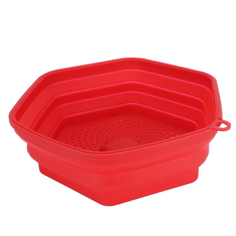 Red Silicone Microwave Splatter Cover with Handle Collapsible Microwave Food