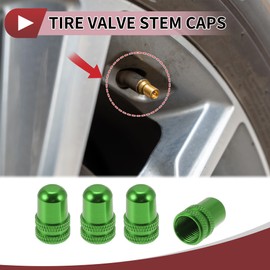 HEROFFIX 4 Pcs Dustproof Tire Valve Stem Caps 16mm Tyre Valve Dust Covers for Most Cars Truck Green Aluminum Alloy