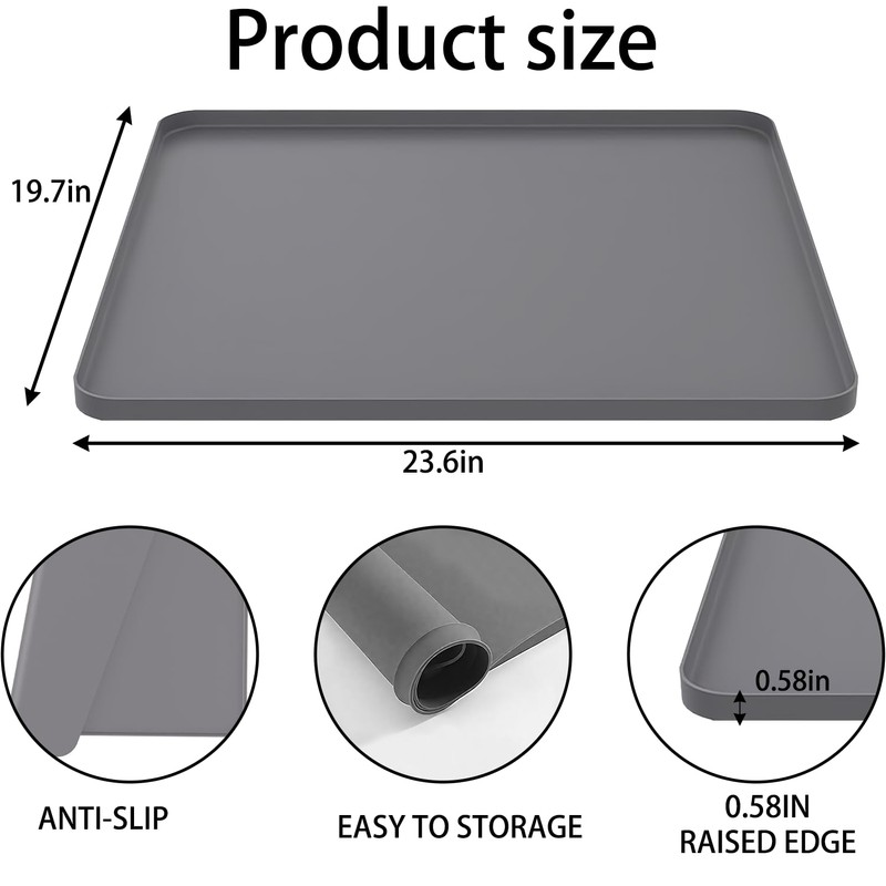 Bedside Commodes Mat, Bedside Toilet Floor Mat with Raised Edge