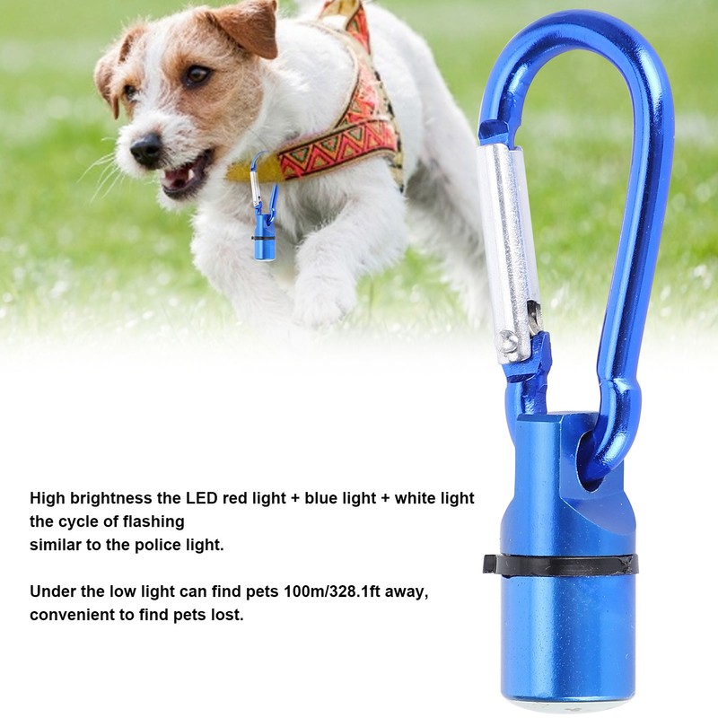 Pet ClipOn LED Light with Carabiner Flash Dog Necklace Pendant