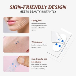 HIDOVETEC Face Lift Tape Invisible,132PCS Face Lift Tapes, Face Lift Tape for Double Chin Wrinkles Lifting Saggy Skin, Lift Face Lifter Tape