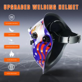 TRQWH Welding Helmet with Light, True Color, Wide Shade 9-13