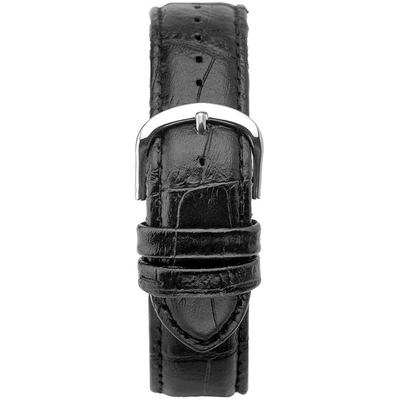 Sekonda Black Leather Silver and Rose-Gold Dial Strap Watch 1686