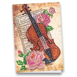 Ideen mit Herz Diamond Painting Greeting Card | Rhinestone Edition | DIN B6 | 370gsm | Includes Stones, Envelope & Tool (Violin)