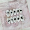 Black Hole Cheek Handmade Nail Tips - Oval XL /