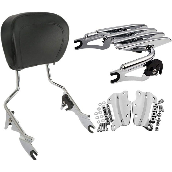 TCMT Detachable Passenger Backrest Sissy Bar With Stealth Luggage Rack