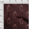 oneOone Velvet Maroon Fabric Dotted Floral Quilting Supplies Print Sewing