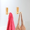 BOXOB 2 Pcs Foldable Gold Wall Hooks, Heavy Duty Brushed