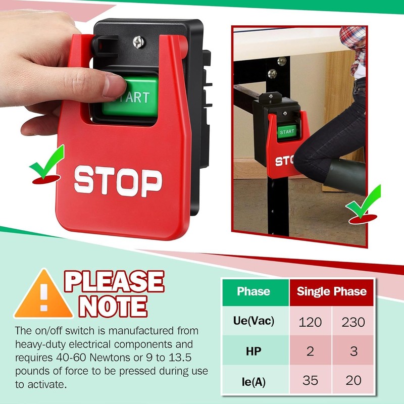 Dreyoo 2 Set Single Phase On/Off Switch, Efficient Switch On